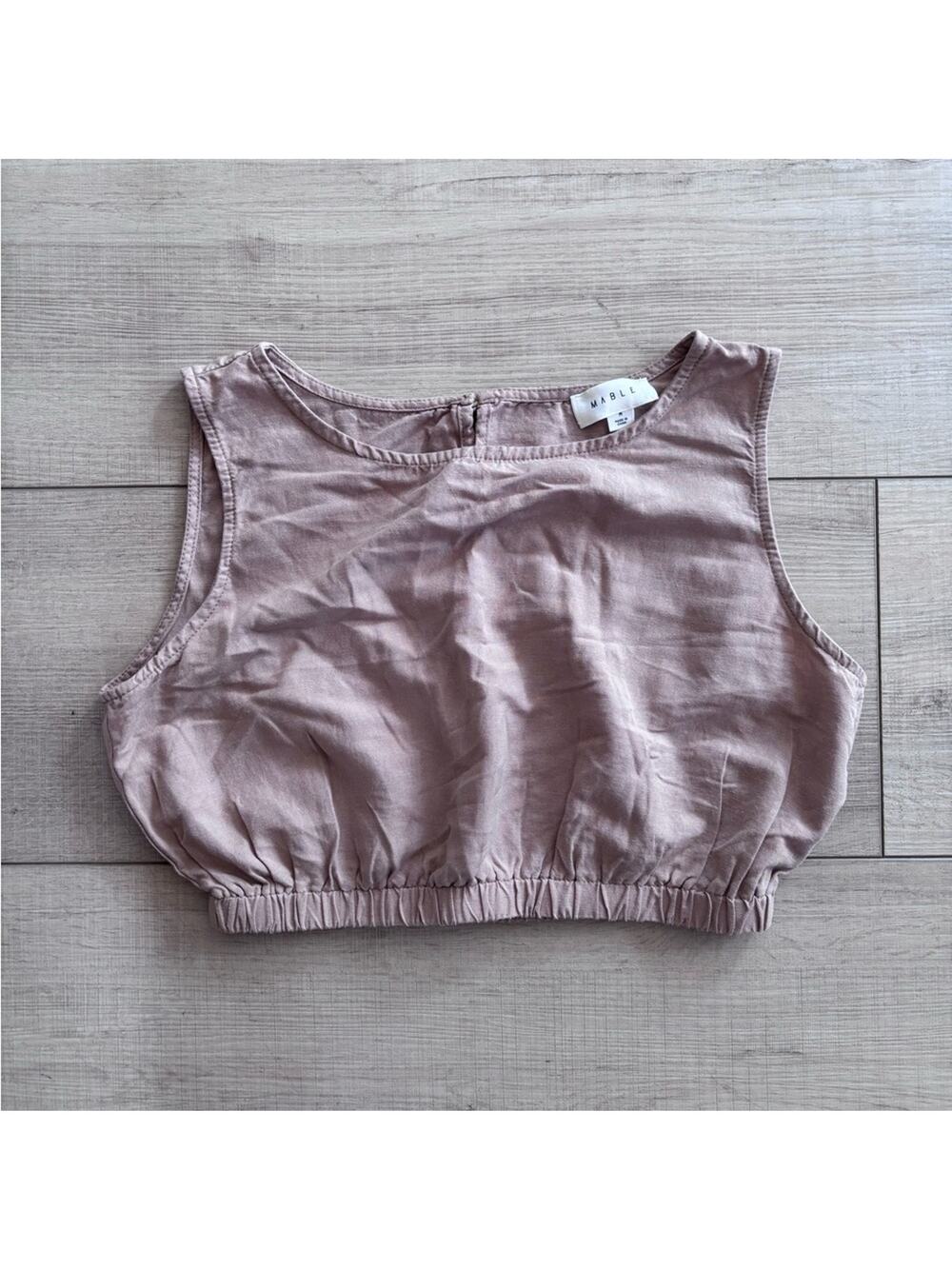 MABLE Anthropologie Taupe Casual Basic Cropped Tank Top/ Bralette Size M